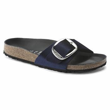 Dámské Madrid Birkenstock Big Přezkou Rivet Logo Læder Černé | CZ 413HAP
